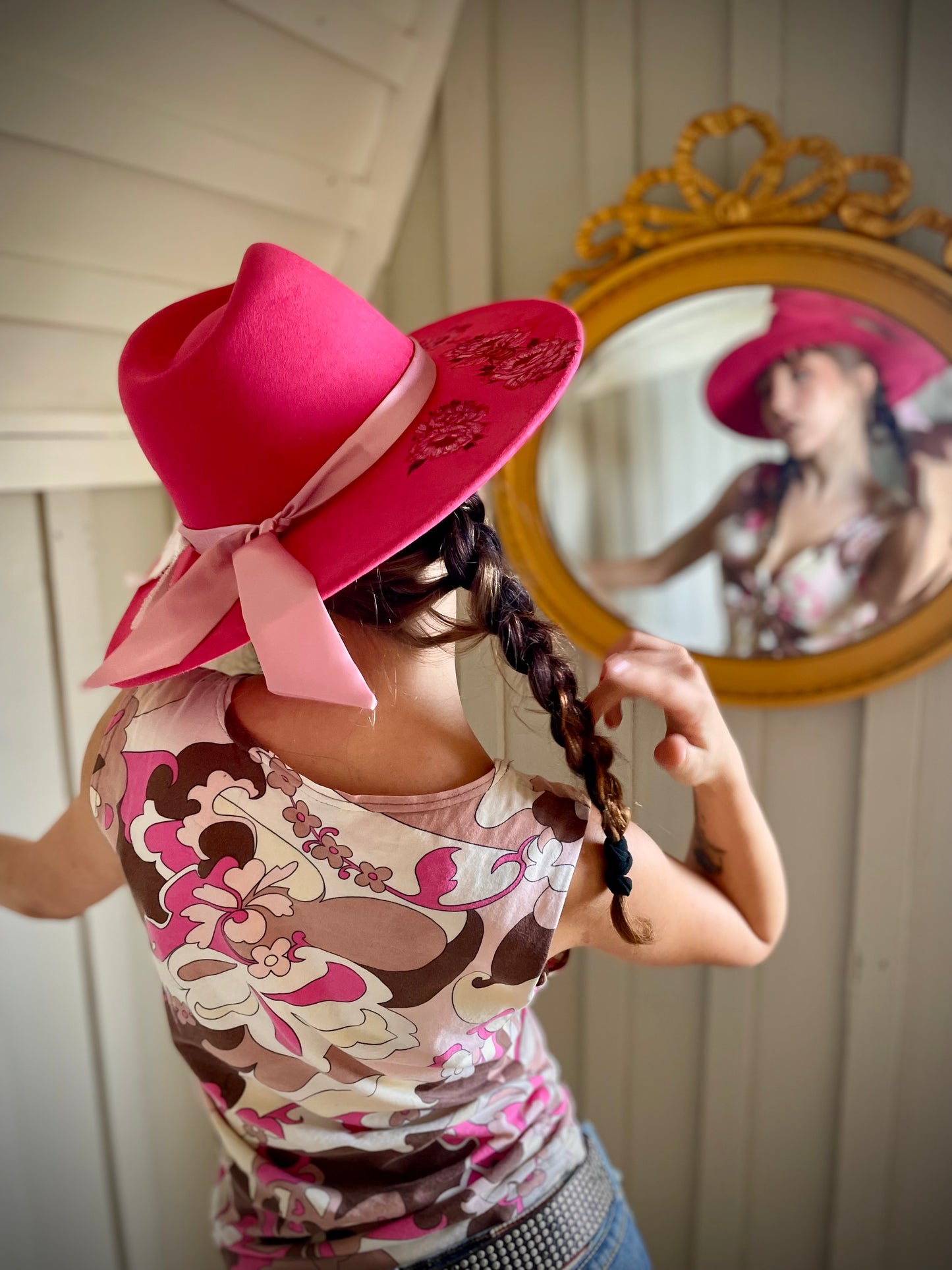 Cowboyhatt ”Vildblommor och bin”