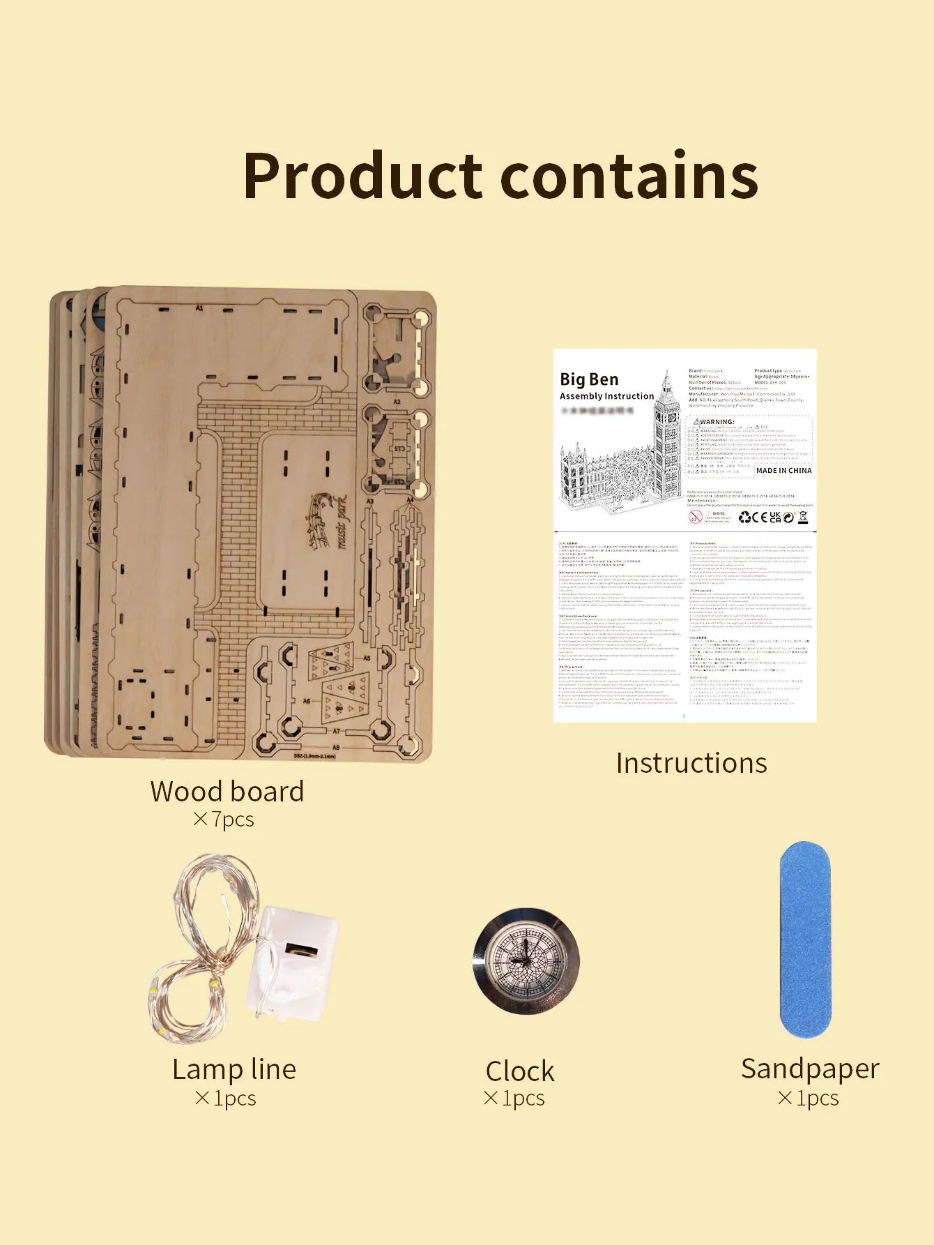 Träpussel Big Ben 3D