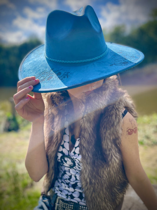 Cowboyhatt Havssköldpaddor och tropiska blommor