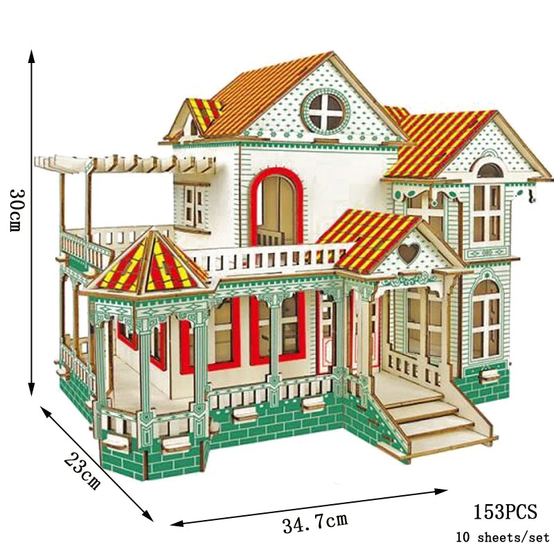 Träpussel Arkitektur 3D, flera olika varianter